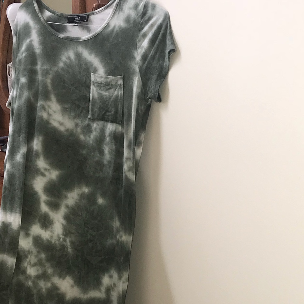 Distressed tie-dye t-shirt dress